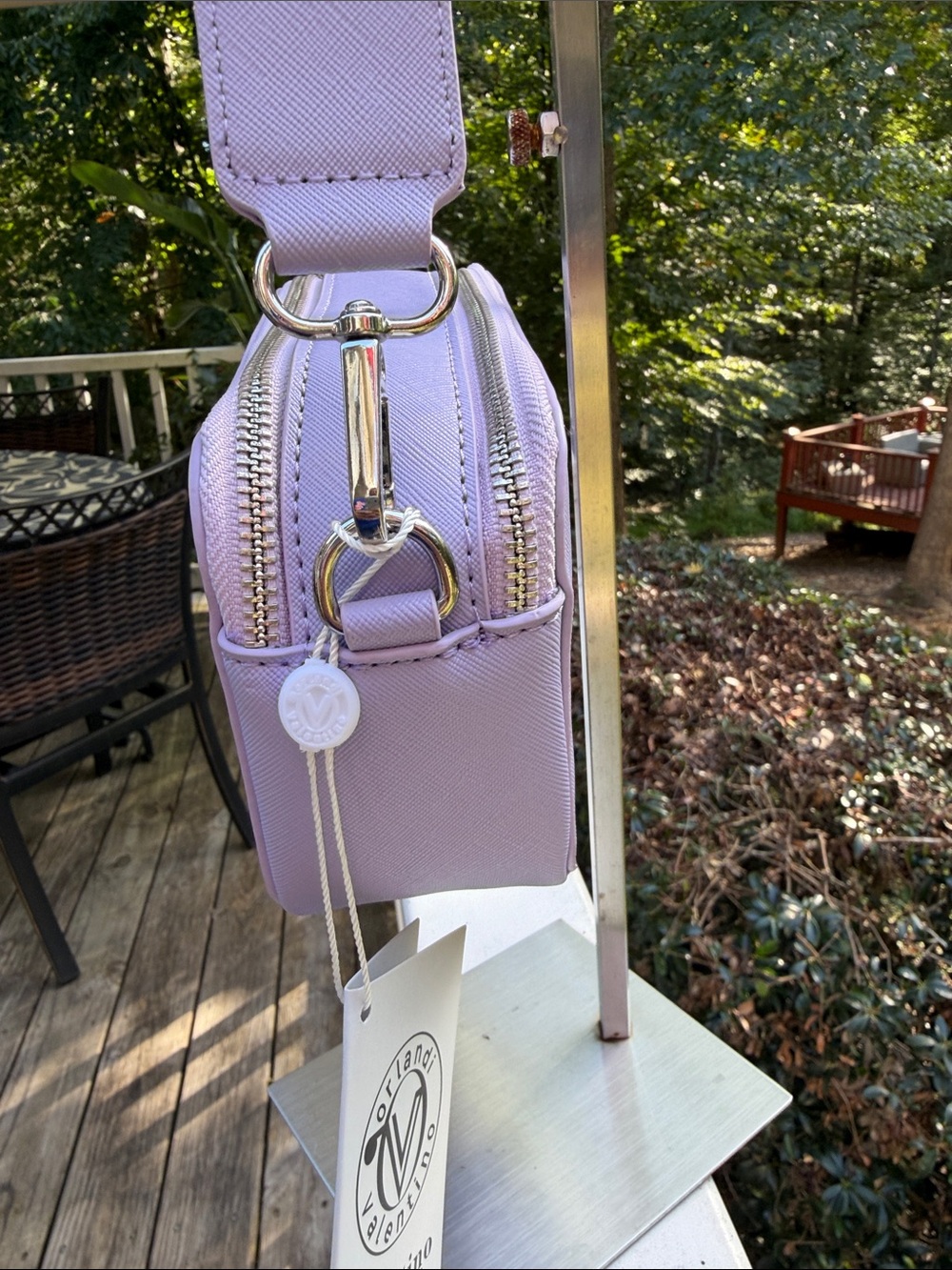 Valentino Orlandi Lavender Crossbody Bag with Stud Accents - Picture 8 of 16